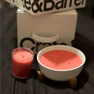 Crate&Barrel Luxury Candle Set 3 Piece New Grapefruit Scented 17 Ounce & 8 Ounce